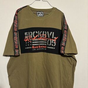 Rock Revival men’s XXXL olive green short sleeve casual graphic t-shirt